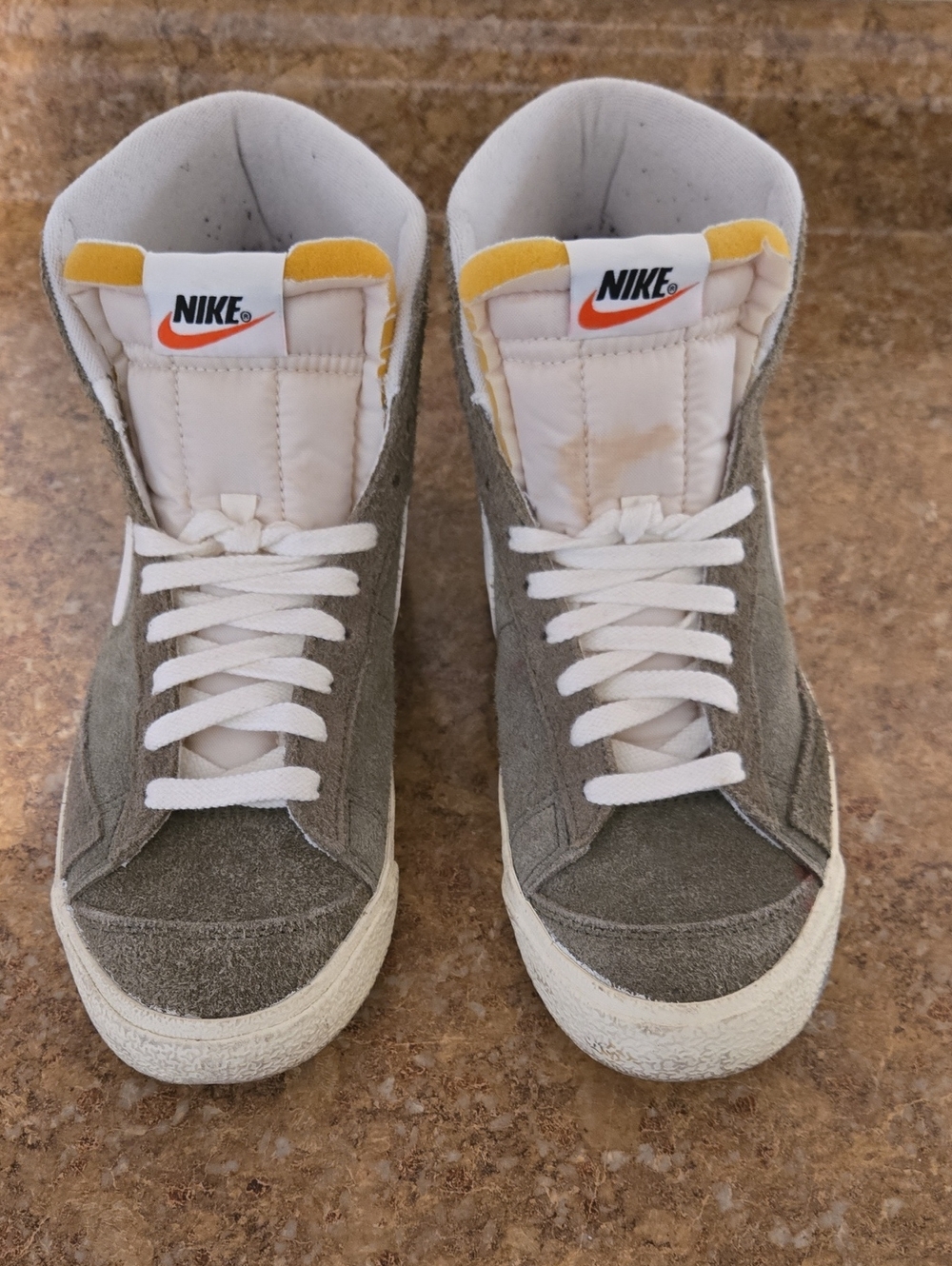 Nike Mid-Top Suede Sneakers in Olive Green